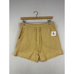 Athleisure Sexy Basics Womens M Yellow Cotton Blend Drawstring Lounge Shorts NWT